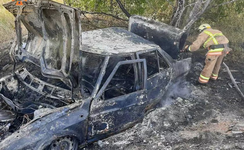 У Дніпровському районі вщент згорів легковик: подробиці У Дніпровському районі вщент згорів легковик: подробиці